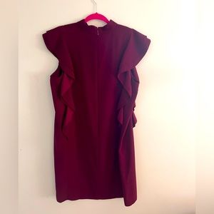 Kate spade raspberry dress with frills sleeves